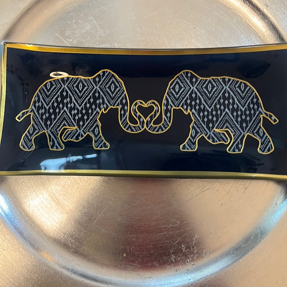 BNWT ELEPHANT 🐘 BLUE/ gold trinket holder by JCREW